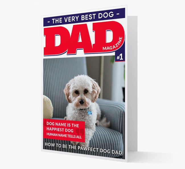 Very Best Dog Dad Magazine - Personalised {breedFullName} Card
